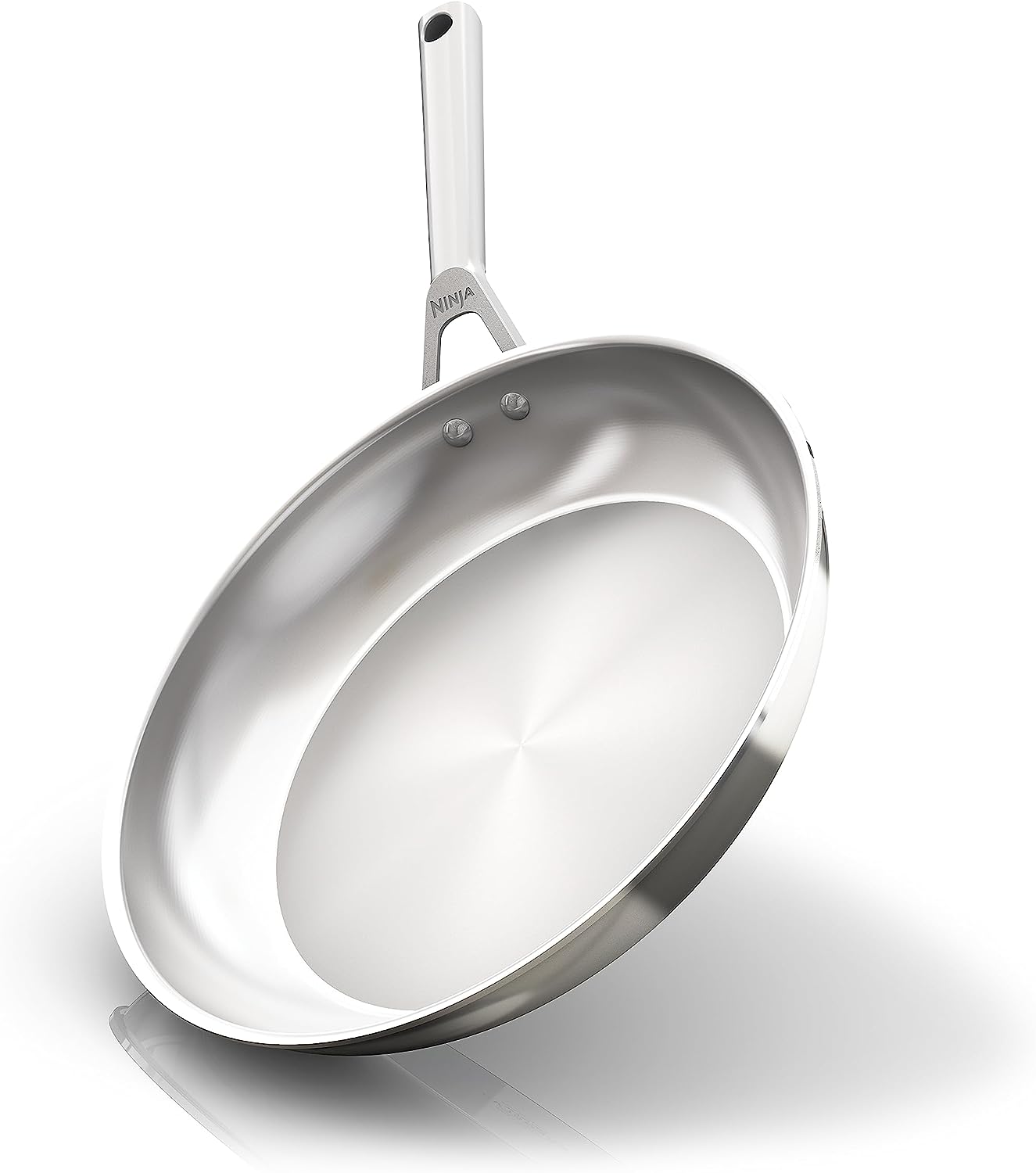Ninja C90026 EverClad Commercial-Grade Stainless Steel 10.25" Fry Pan, Tri-Ply Pans, Oven Safe to 600°F, PFAS Safe, All Stovetops & Induction Compatible, Stainless